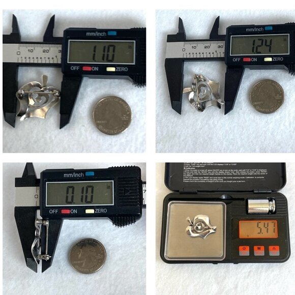 Sterling Silver 925 EHN Modernist Abstract Figural Apple Heart Brooch Pin - Picture 10 of 16